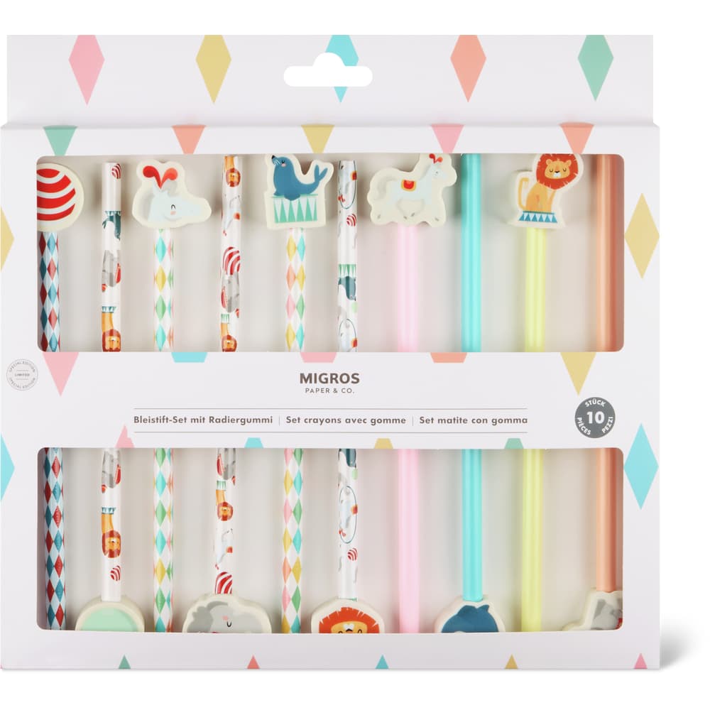 Migros Paper & Co. Bleistift-Set mit Radiergummi