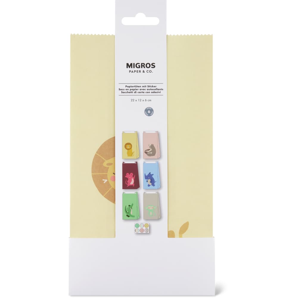 Migros Paper & Co. Papiertaschen 22 x 12 x 6cm, mit Sticker