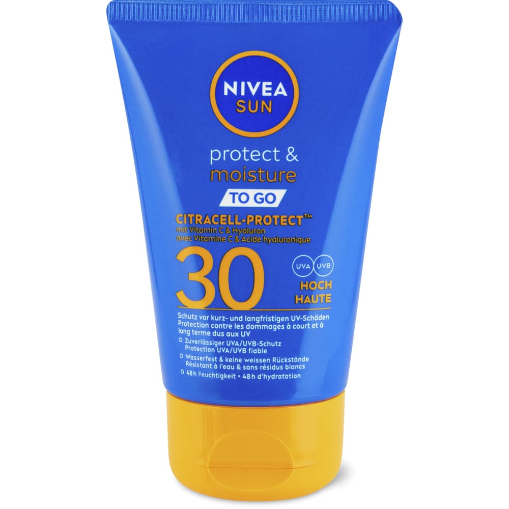 Nivea Sun Protect & Moisture To Go Sonnenschutz-Lotion LSF 30, wasserfest