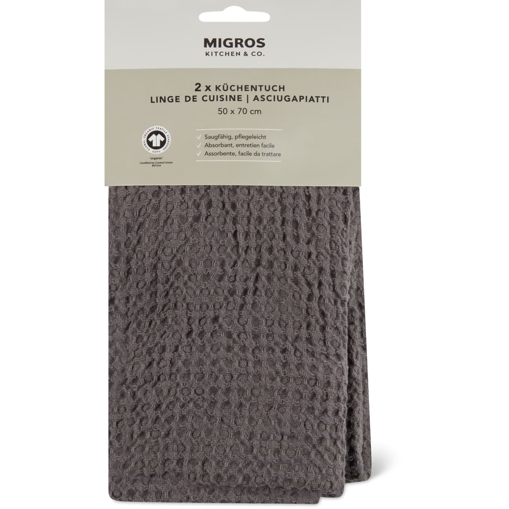 Migros Kitchen & Co. Küchentuch Waffel grau