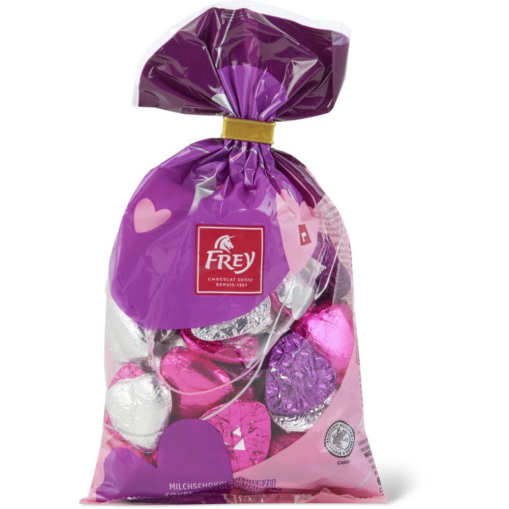Frey Milchschokolade Herzli farbig