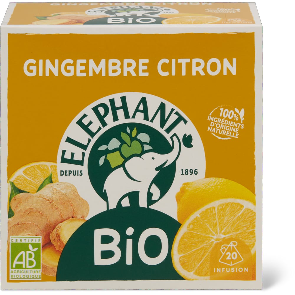 Elephant Kräutertee Bio, Ingwer & Zitrone