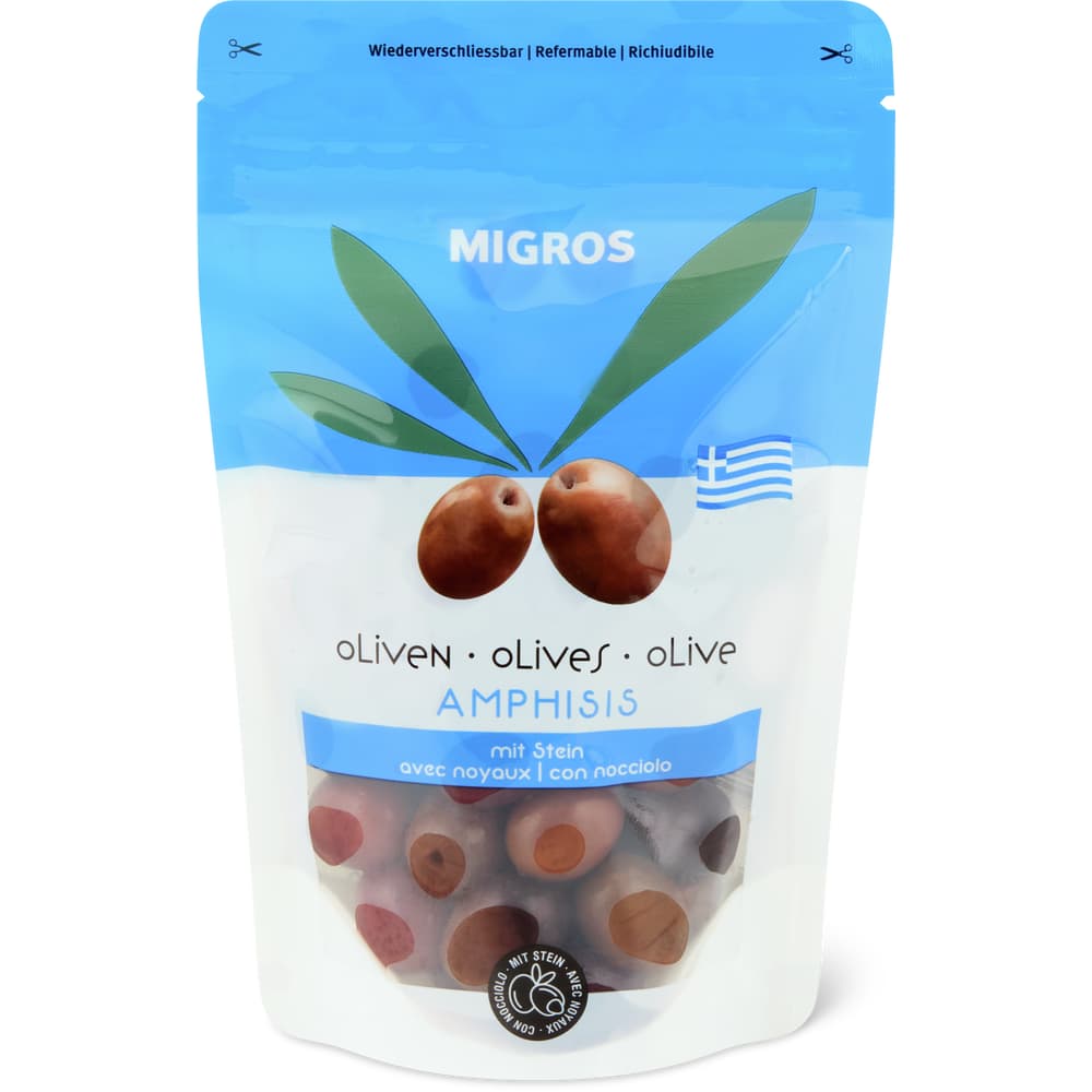 Migros Griechische Oliven Amphisis mit Stein