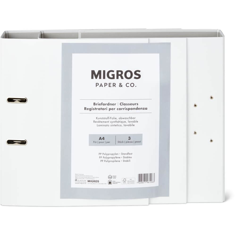 Migros Paper & Co. Briefordner 7 cm, weiss