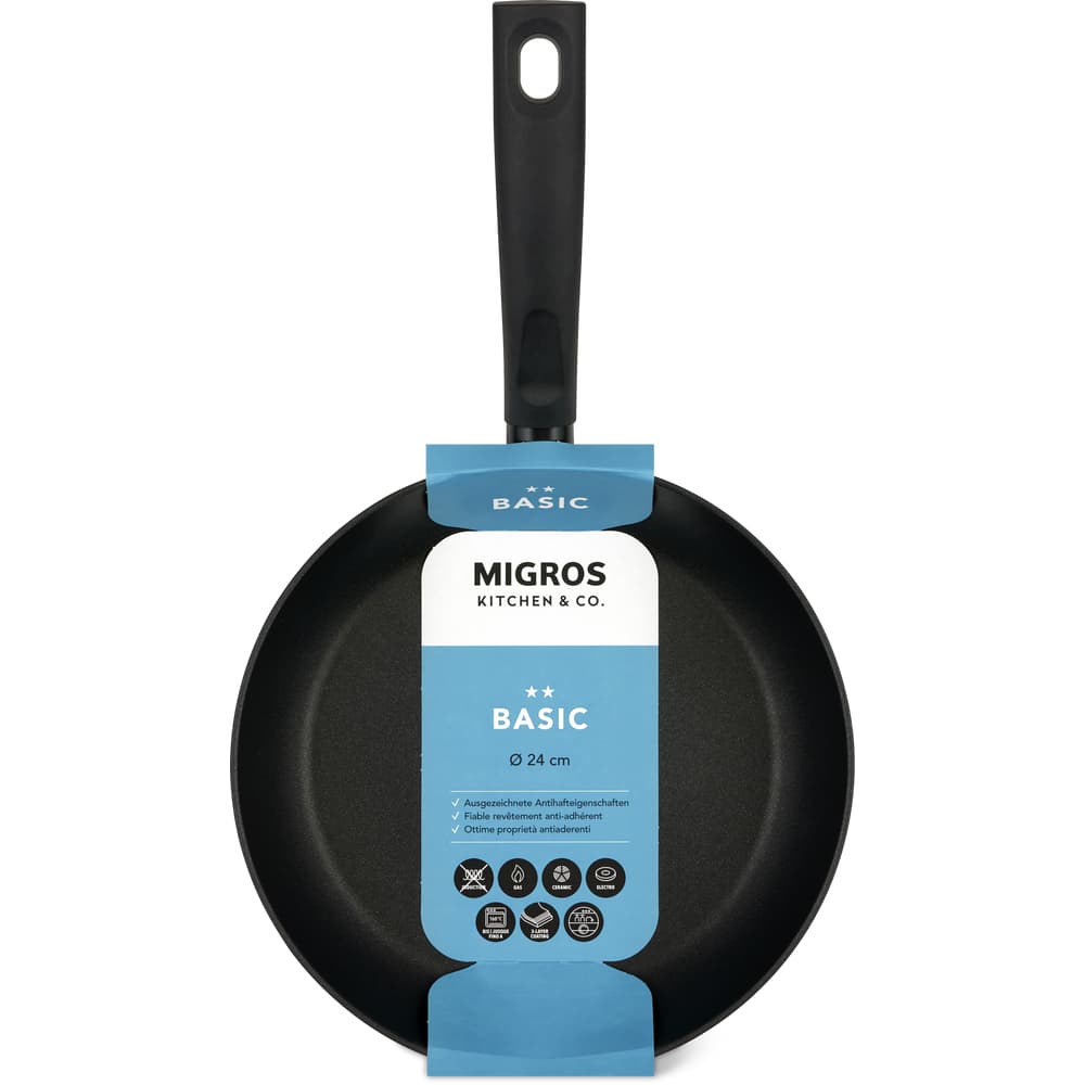 Migros Kitchen & Co. Basic Bratpfanne Ø 24 cm, flach, schwarz