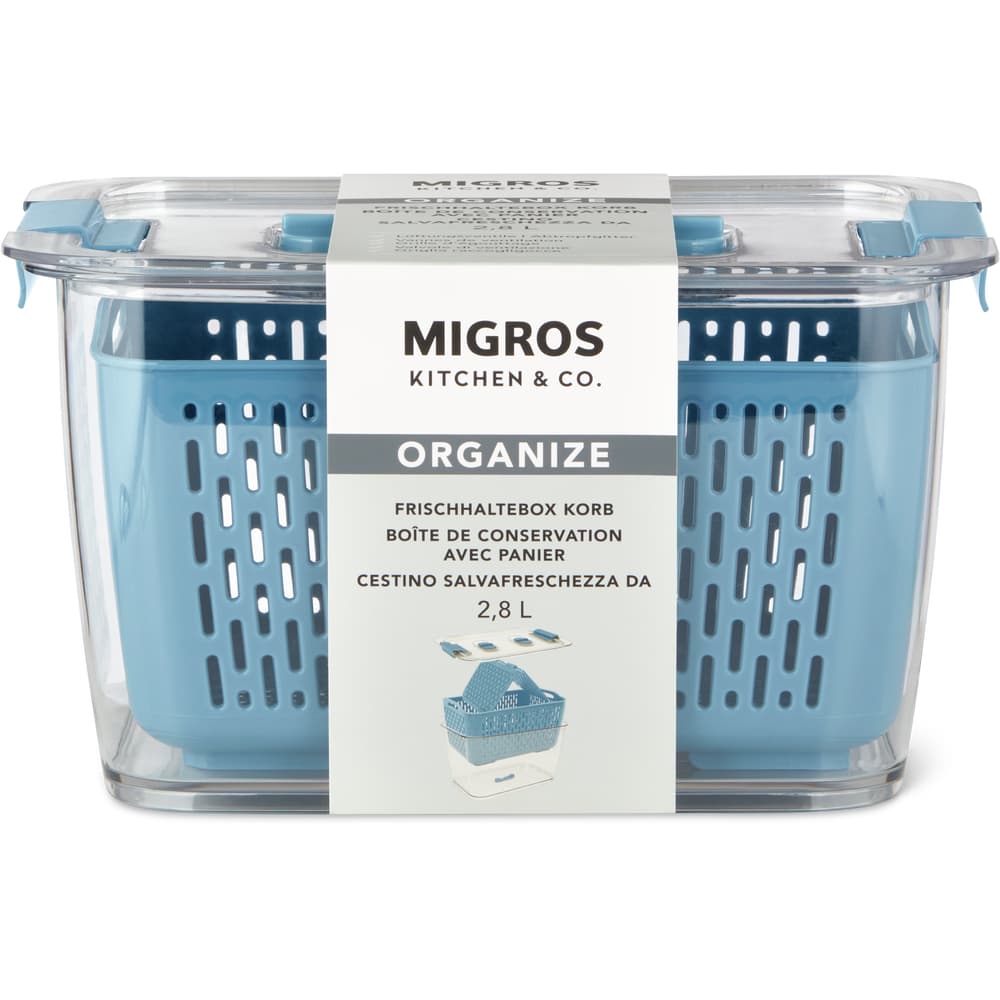 Migros Kitchen & Co. Frischhaltebox mit Korb 2.8l