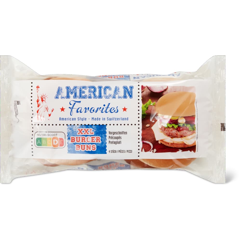 American Favorites Brötchen für Hamburger und Sandwiches, vorgeschnitten XXL