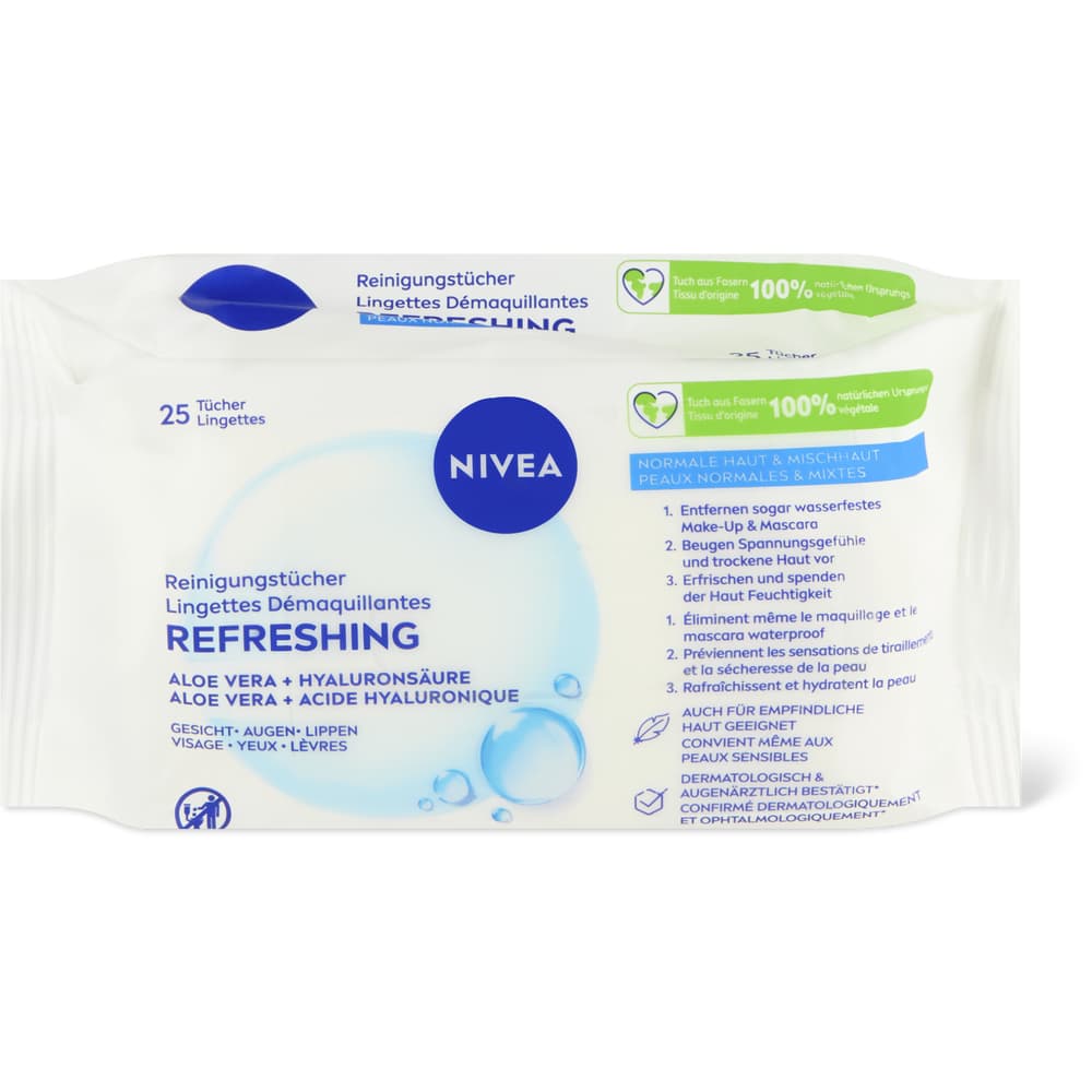 Nivea Erfrischende Reinigungstücher Aloe Vera, Hyaluronsäure