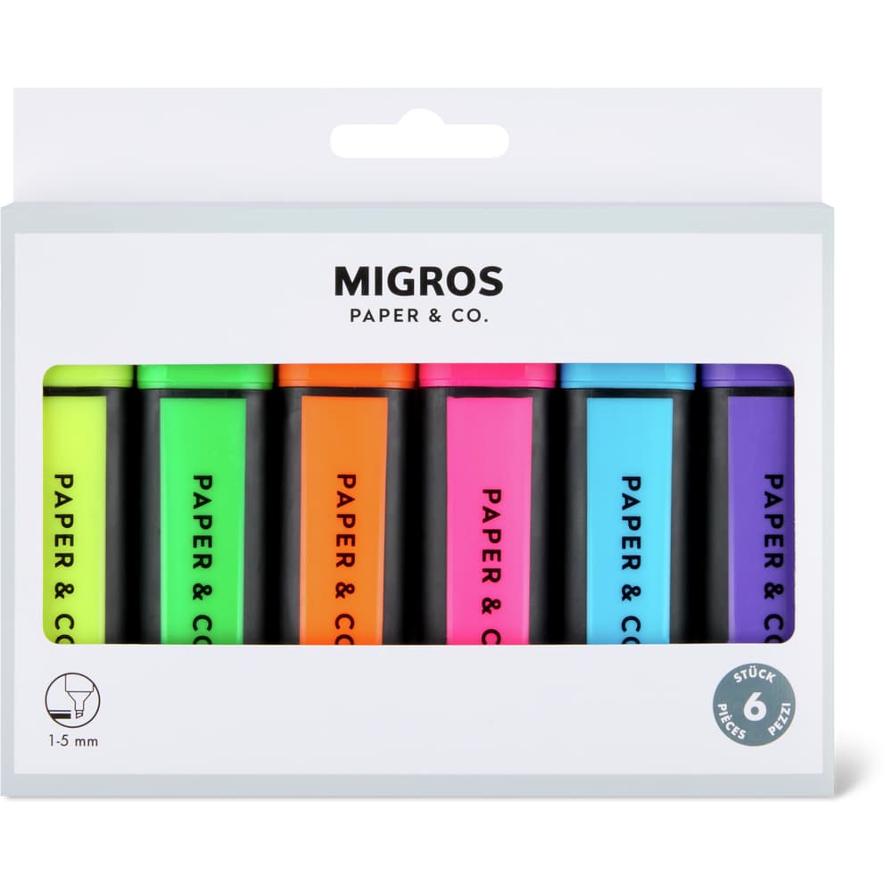 Migros Paper & Co. Leuchtstifte 6 Stück