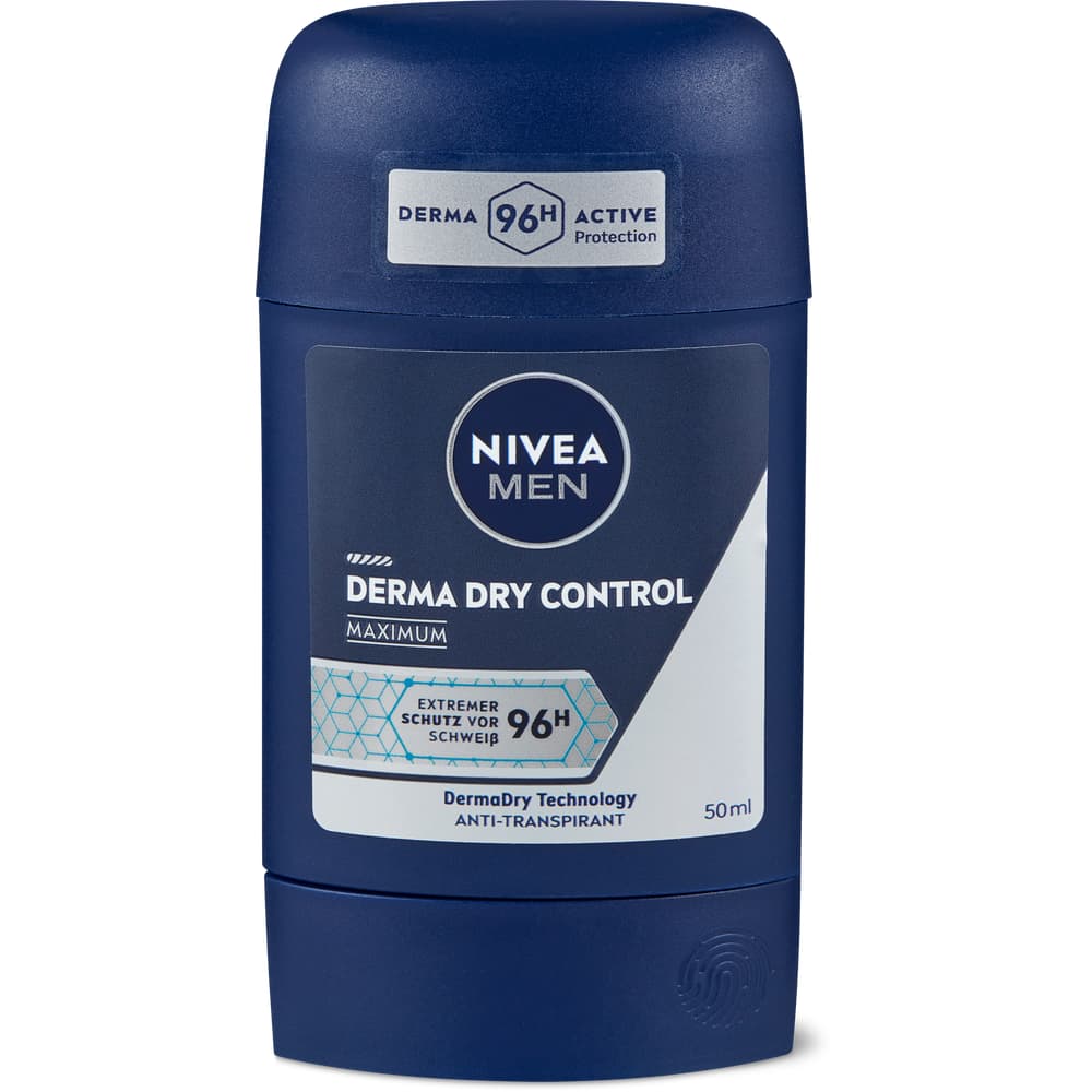 Nivea Men Deo Stick Derma Dry Control 96h, Anti-Transpirant