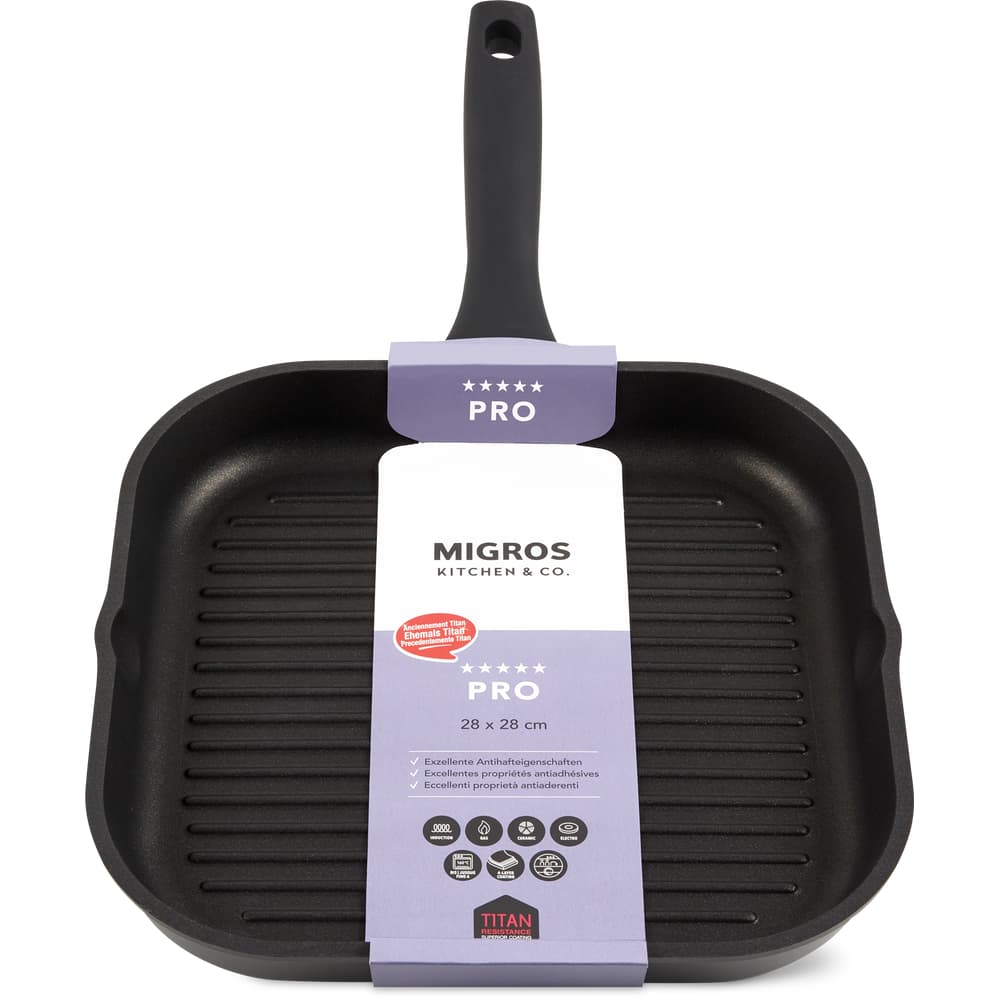 Migros Kitchen & Co. Pro Grillpfanne 28 x 28 cm, schwarz