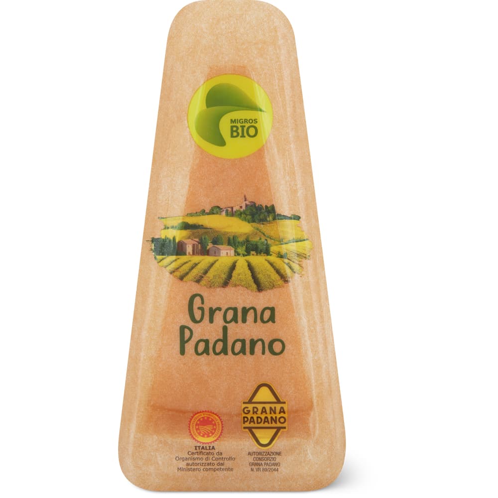 Migros Bio Grana Padano Italianischer Extra-Hartkäse , 3/4-fett, mit Rohmilch hergestellt
