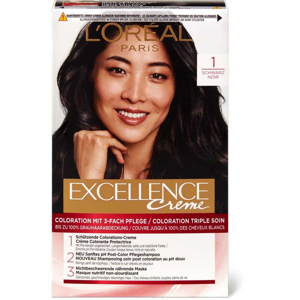 L'Oréal Paris Excellence Creme Dauerhafte Haarfarbe 1 Schwarz