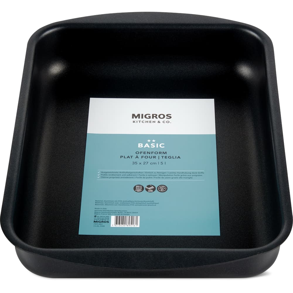 Migros Kitchen & Co. Basic Ofenform 35 x 27 cm, schwarz
