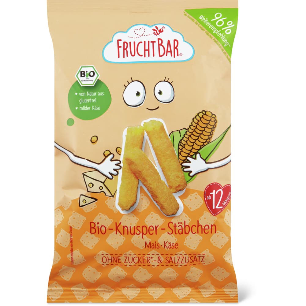 Fruchtbar Bio Gepuffter Snack, Mais & Käse Ab 12 Monaten