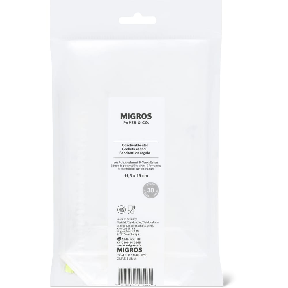 Migros Paper & Co. Geschenkbeutel transparent 30 Stück