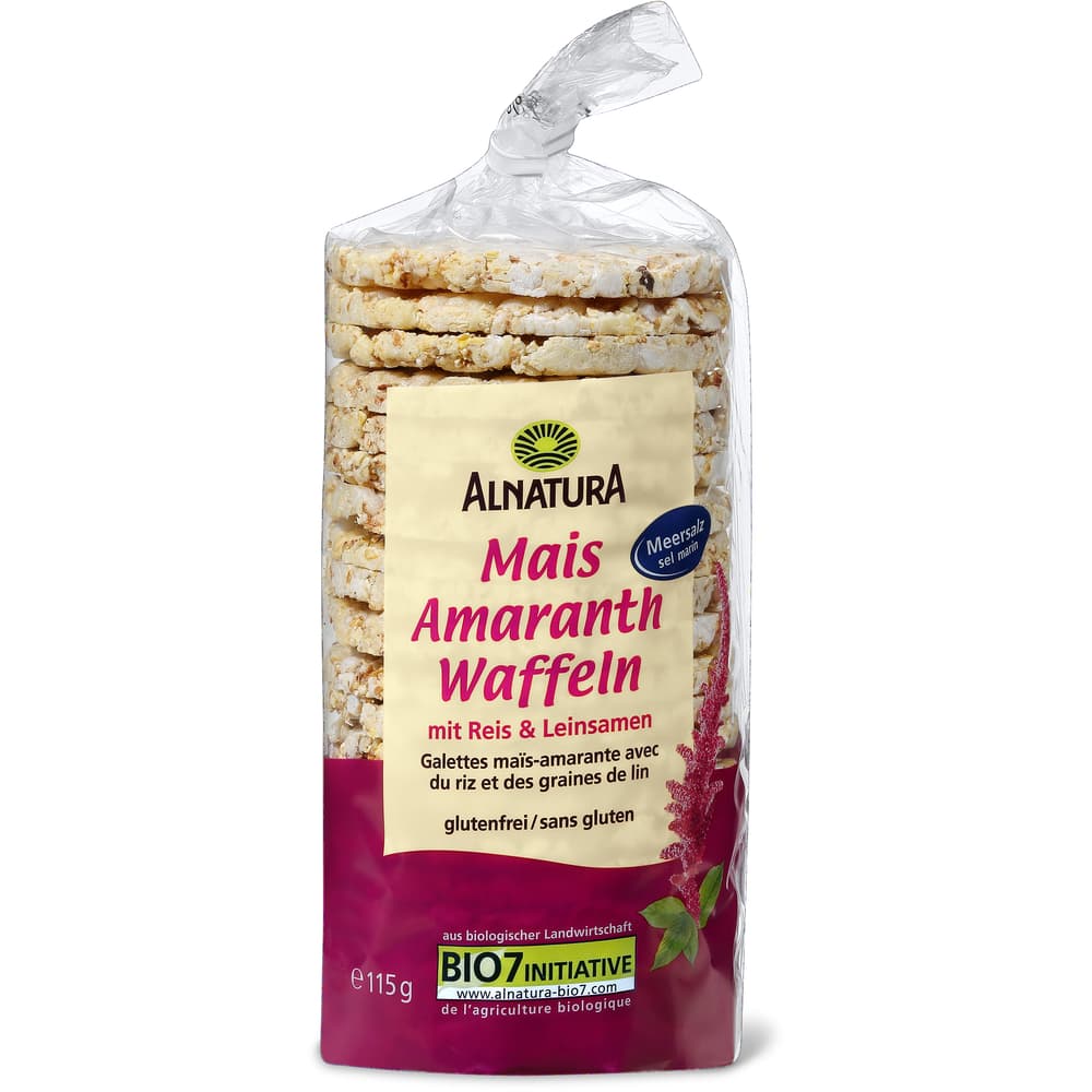Alnatura Mais-Amaranth-Waffeln mit Reis und Leinsamen