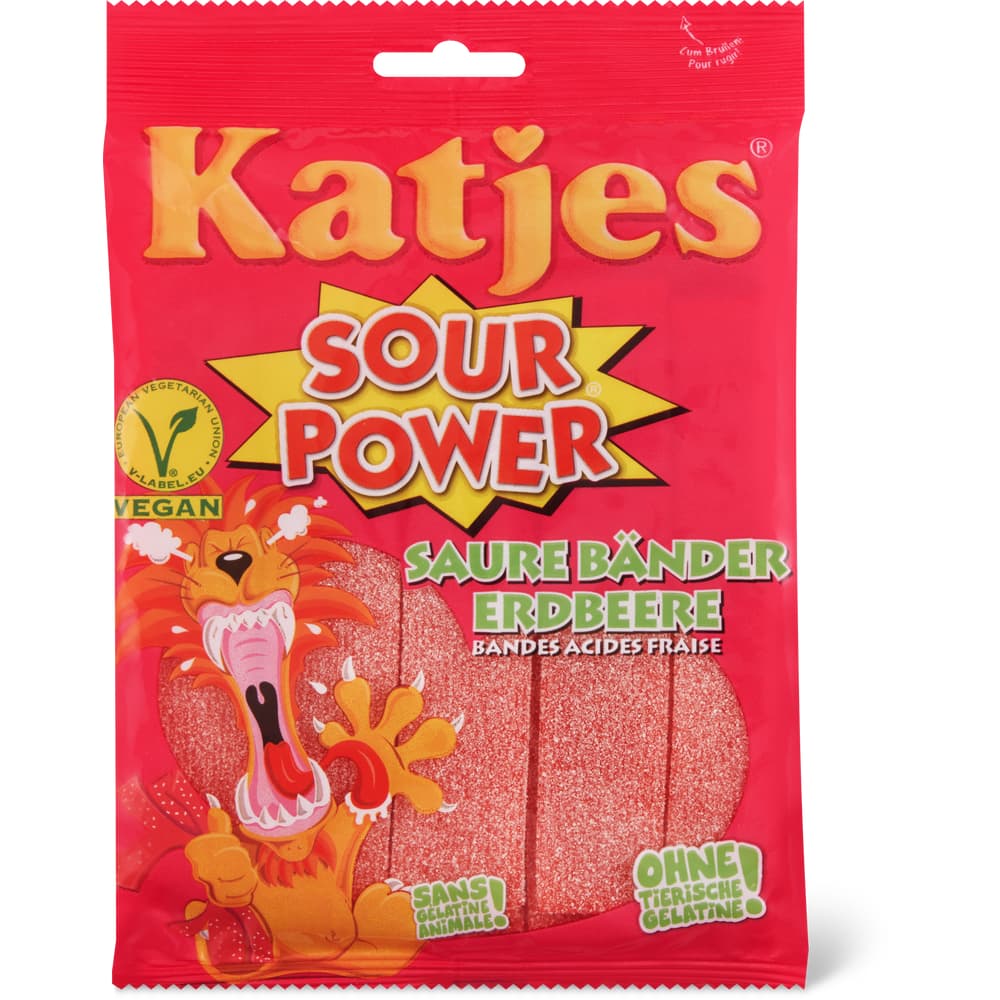 Katjes saurer Bänder Erdbeere
