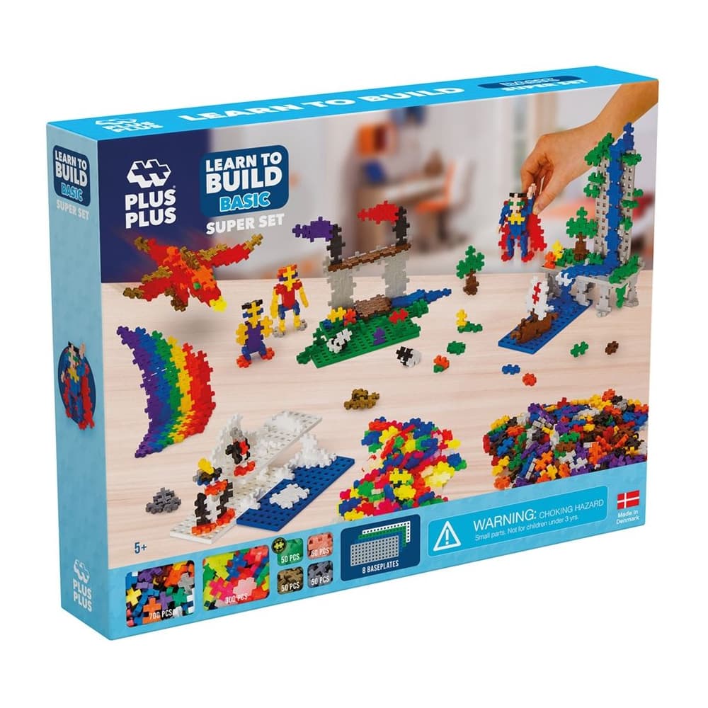 Plus-Plus BOKS Windmühle Konstruktionsspiel – 220 Weiße Bausteine, Inkl. Grundplatte, Fördert Kreativität & Feinmotorik, Schadstofffrei, Made In Dänemark