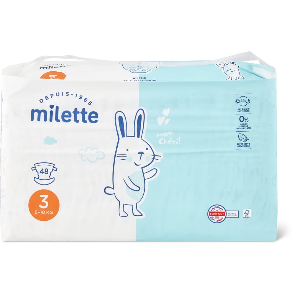 Milette Baby Care Windeln Grösse 3, 6-10kg