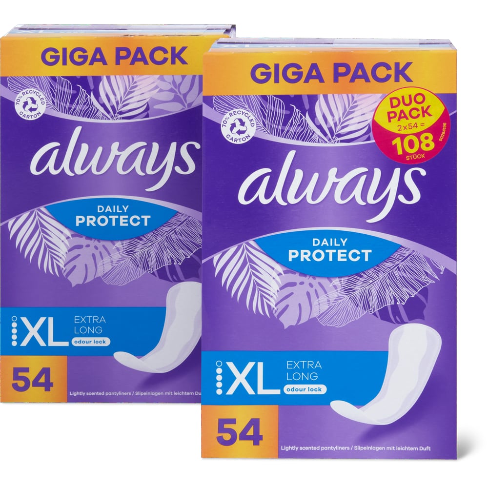 Always Dailies Slipeinlagen Long Plus, Extra Protect