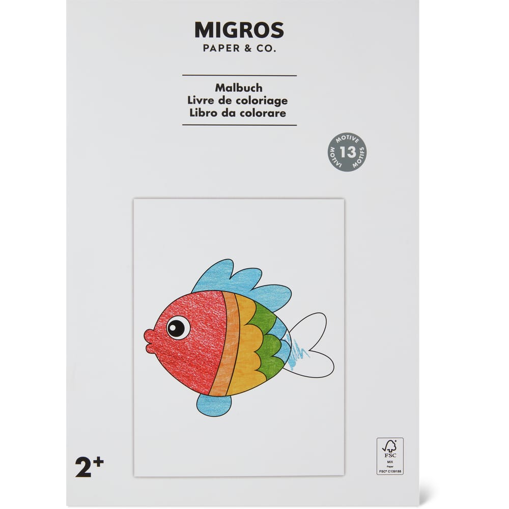 Migros Paper & Co. Malbuch +2 Jahre, 13 Motive