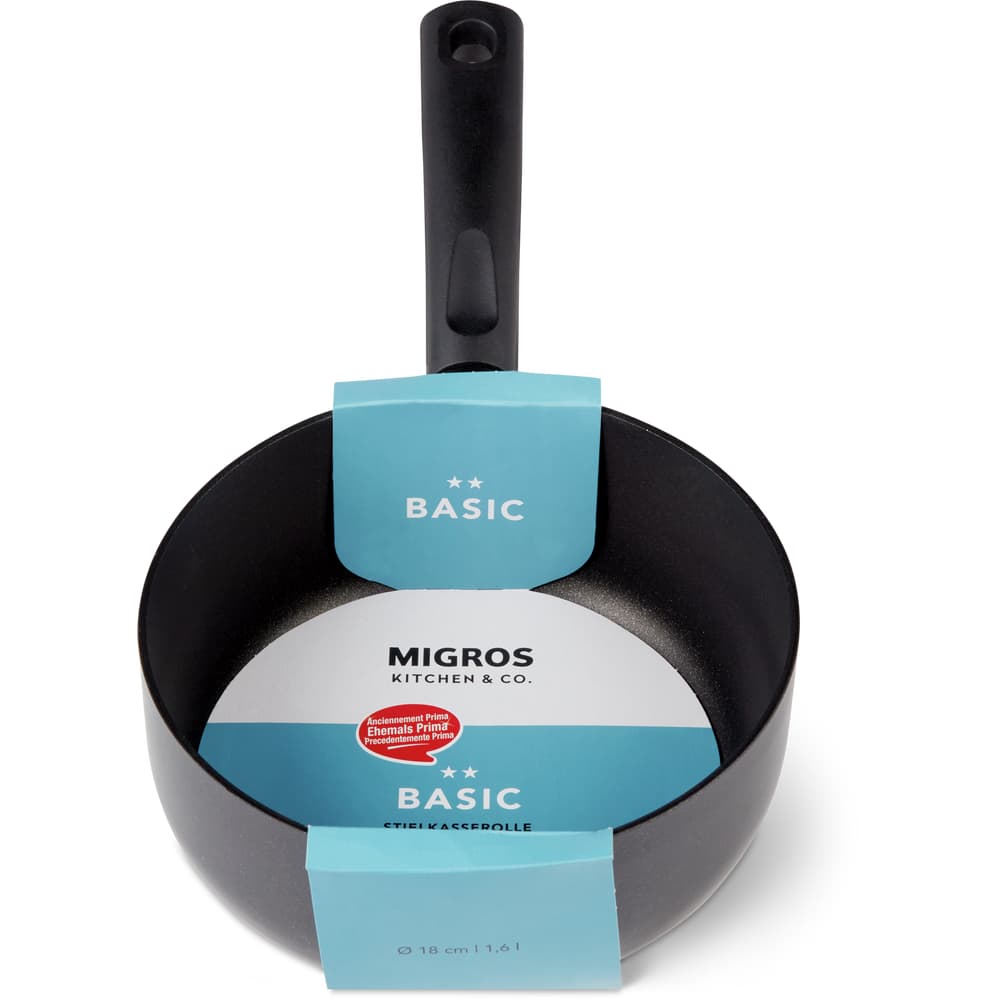Migros Kitchen & Co. Basic Stielkasserolle Ø 18 cm, schwarz