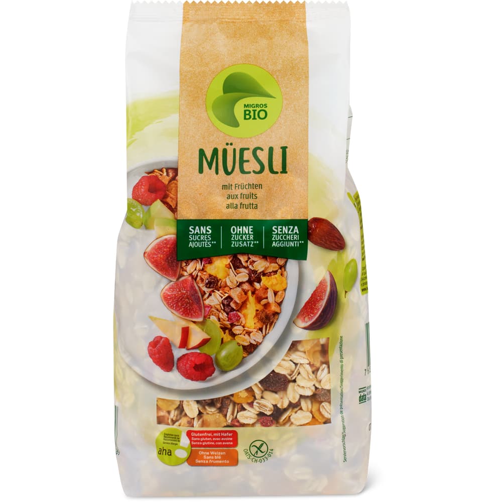 Migros Bio aha! Früchtemüesli mit Hafer, glutenfrei