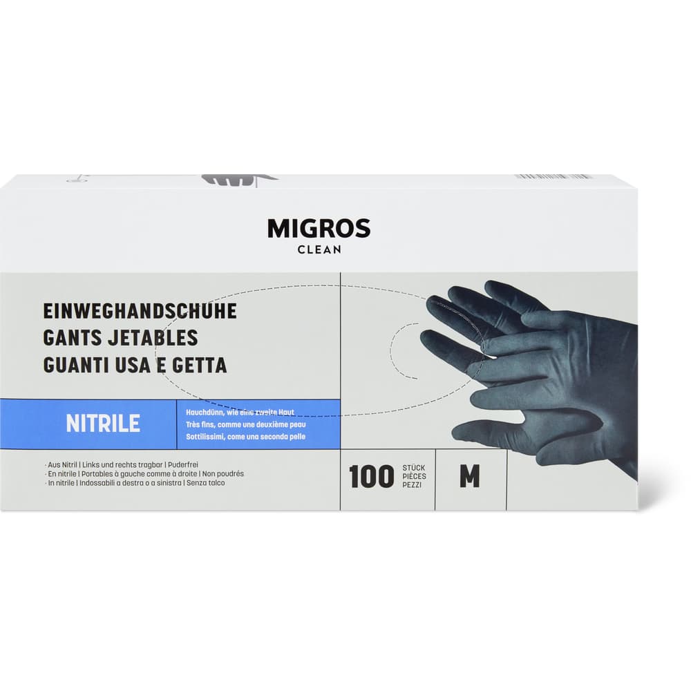 Migros Clean Einweghandschuhe aus Nitril Grösse M