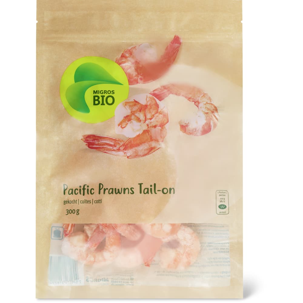 Migros Bio Crevetten Tail-On geschält, gekocht
