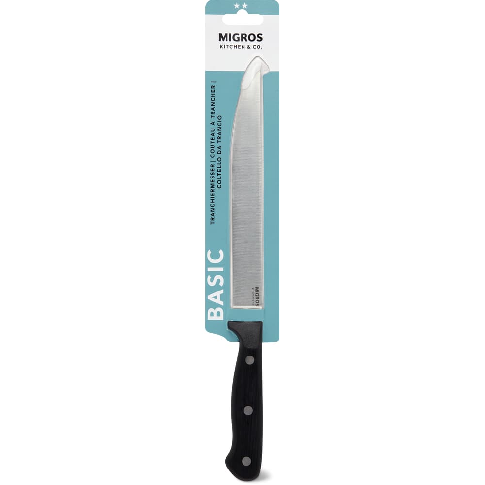 Migros Kitchen & Co. Tranchiermesser schwarz, Edelstahl, 20 cm