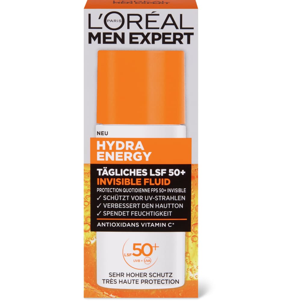 L'Oréal Men Expert Hydra Energy Feuchtigkeitsfluid Schützt vor UV-Strahlen, LSF 50