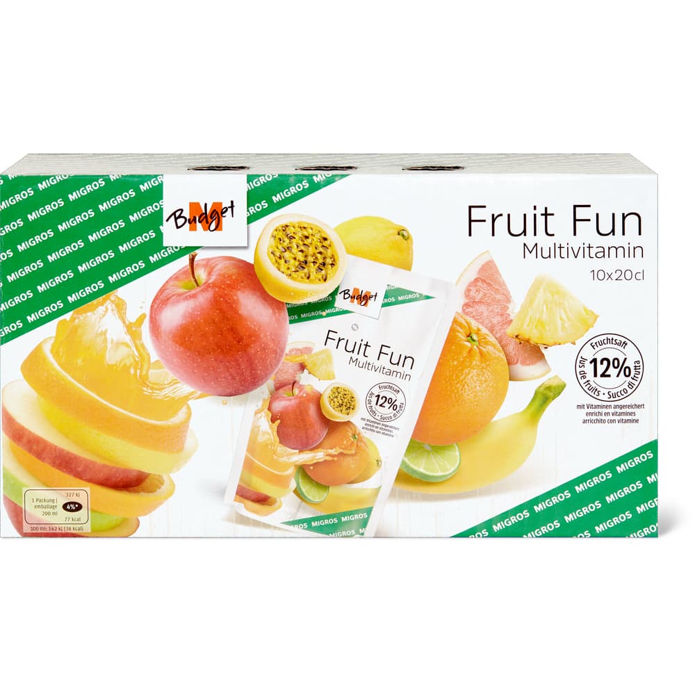 M-Budget Fruit Fun Multivitamin Fruchtsaft Mit 12% Fruchtsäften und 9 Vitaminen