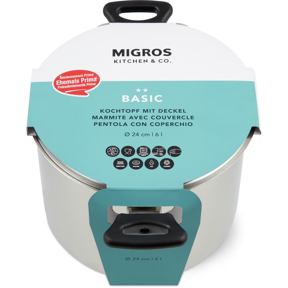 Migros Kitchen & Co. Basic Kochtopf mit Deckel ø 24cm, 6l