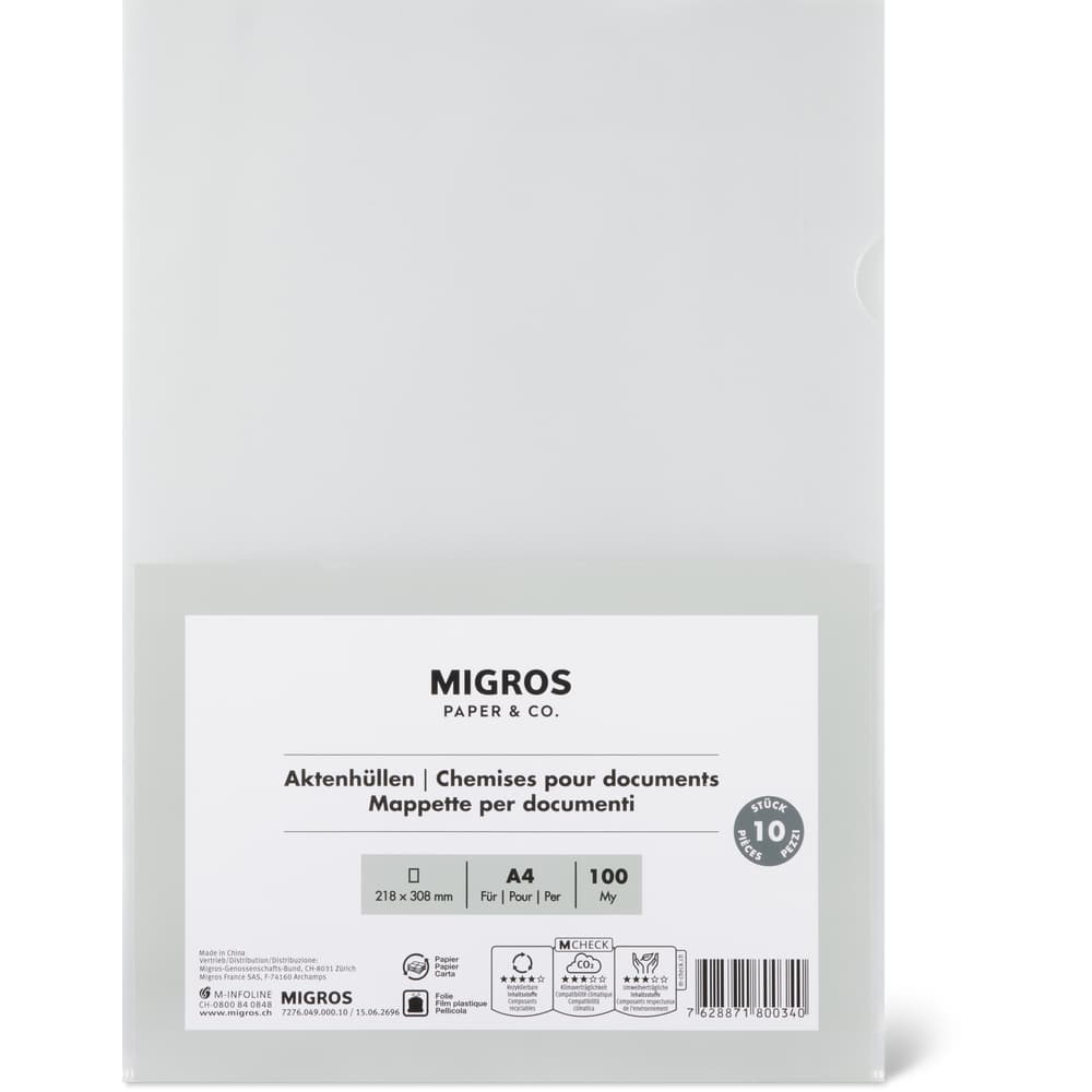 Migros Paper & Co. Aktenhüllen A4 Transparent