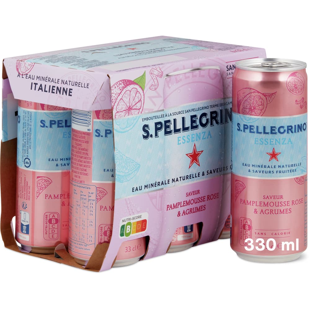 S.Pellegrino Essenza Mineralwasser mit Kohlensäure Pink Grapefruit & Zitrusfrüchte