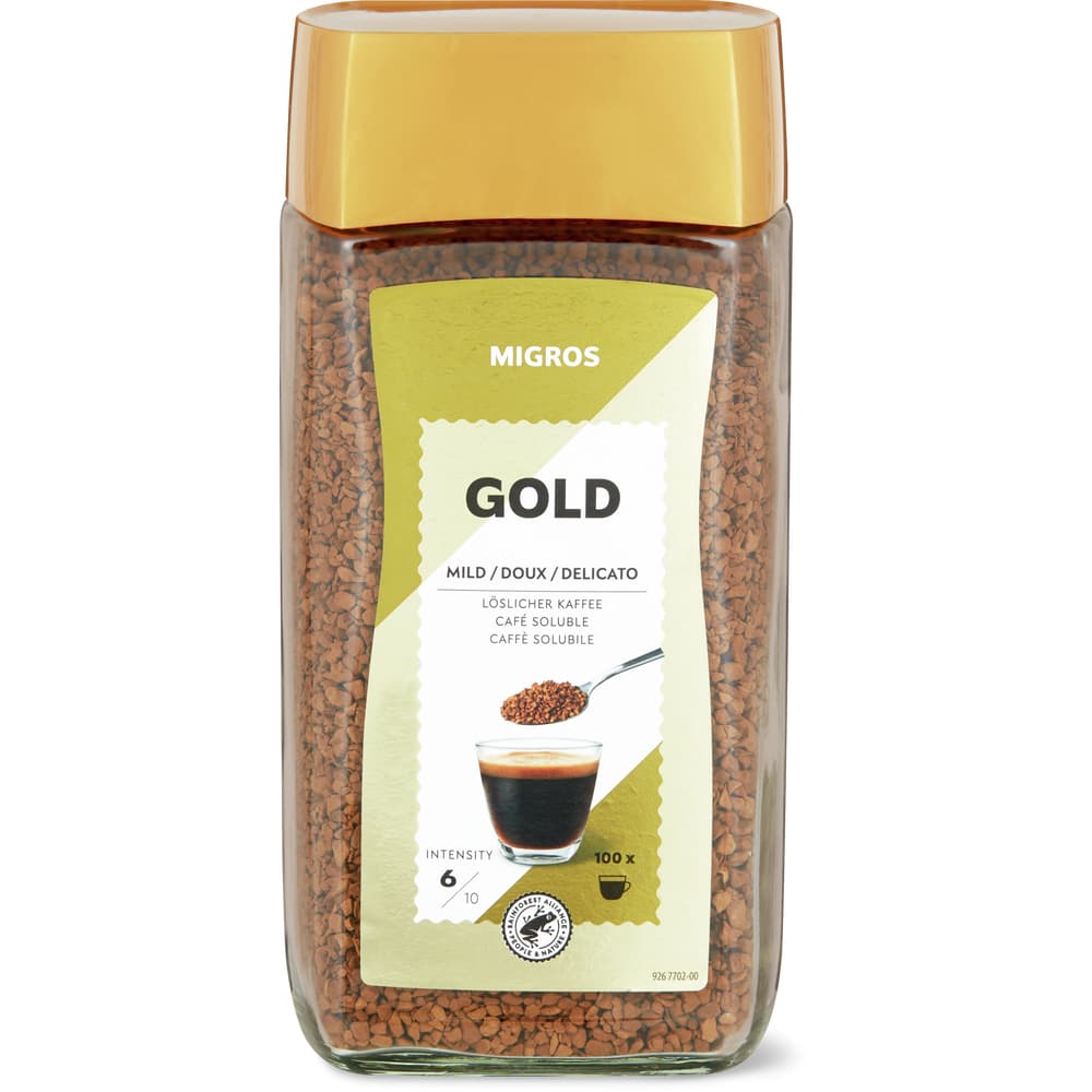Migros Gold Löslicher Kaffee Mild Intensität 6/10