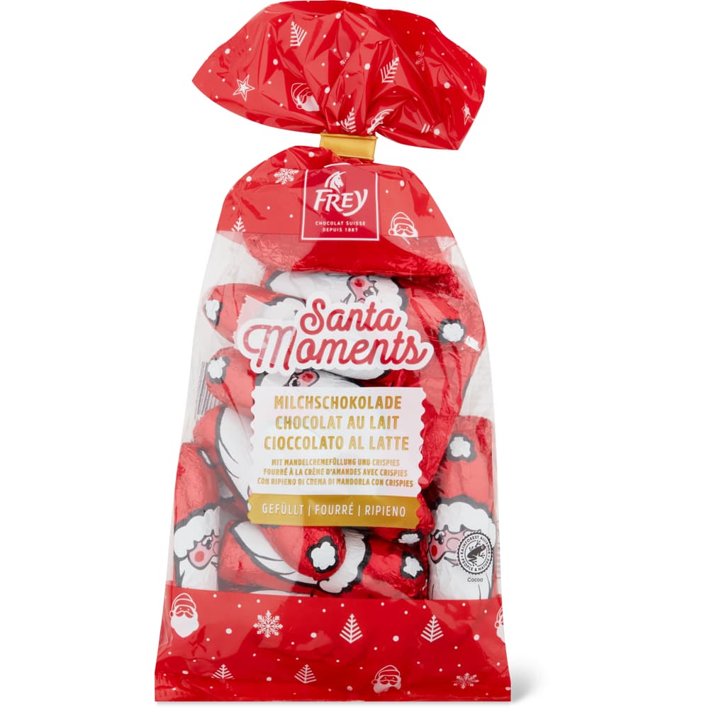Frey Santa Moments Weihnachtsschokolade Milchschokolade mit Mandelcremefüllung und Getreide-Crispies