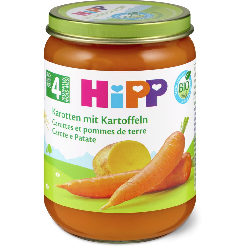HiPP Bio Babygläschen Karotten und Kartoffeln Ab 4 Monaten
