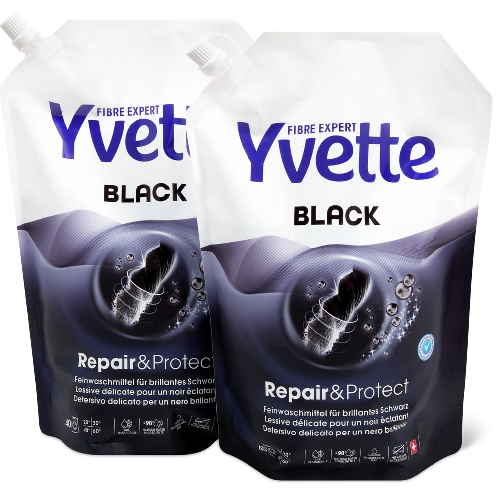 Yvette Flüssig Waschmittel Black, 2x40 Waschgänge, Refill
