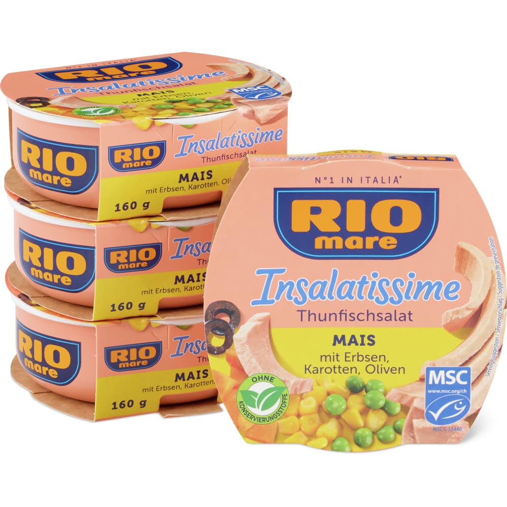 Rio Mare Insalatissime Mais mit Erbsen, Karotten und Oliven