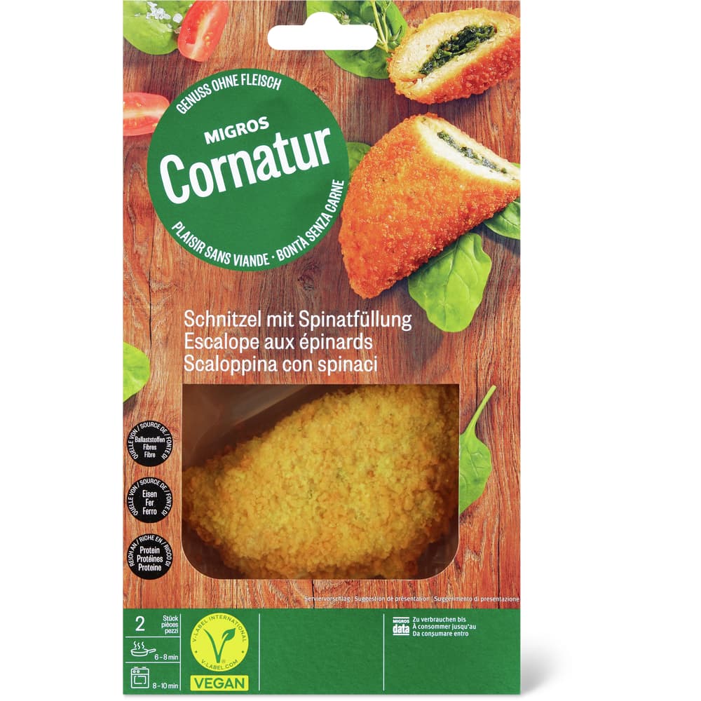 Cornatur Schnitzel mit Spinatfüllung Vegan