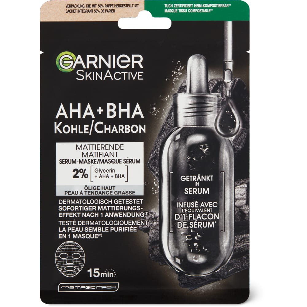 Garnier SkinActive AHA + BHA mattierende Serum-Maske