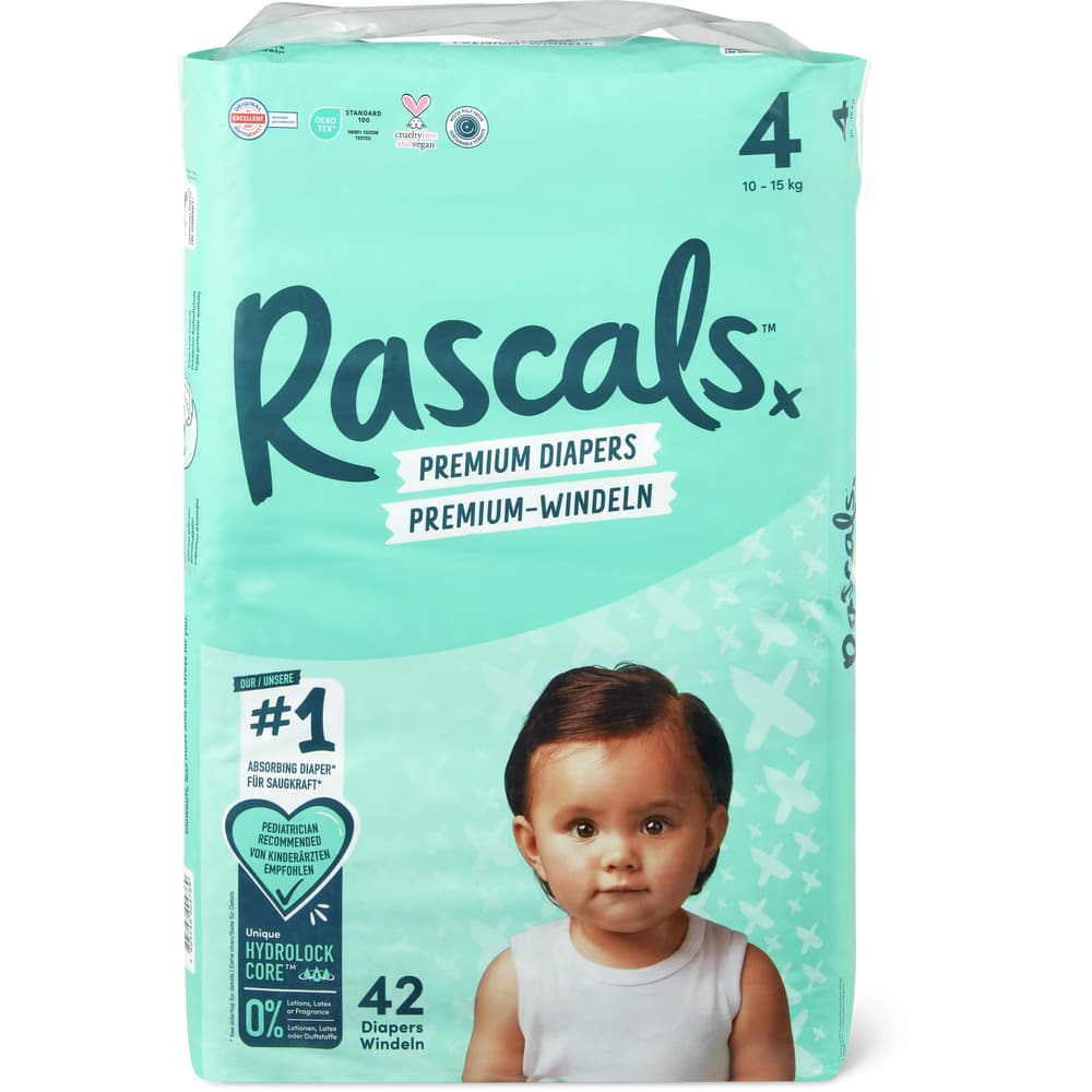 Rascal+Friends Premium Windeln Grösse 4, 10-15kg