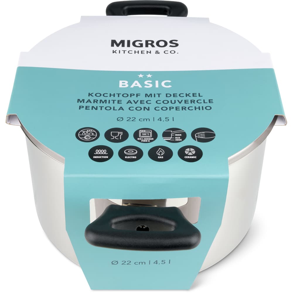 Migros Kitchen & Co. Basic Kochtopf mit Deckel Ø 22 cm