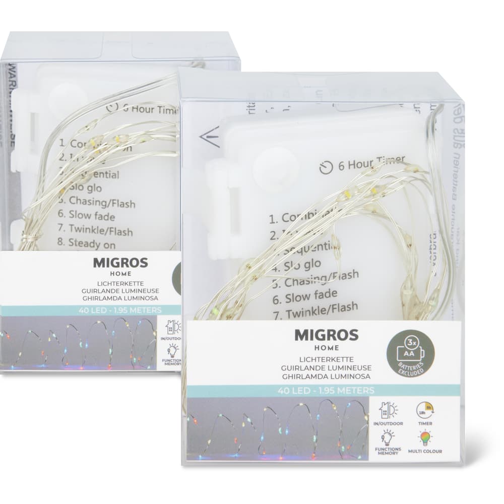 Migros Home LED Lichtdraht Indoor, 40 LED, multicolor