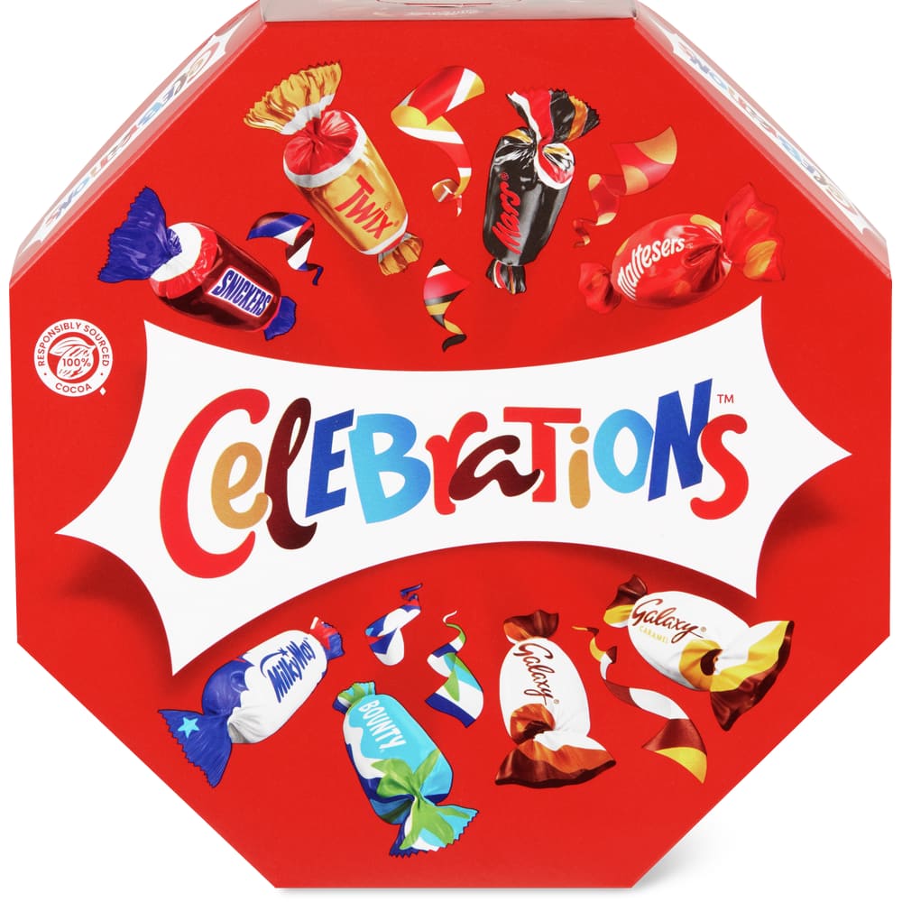 Celebrations Mischung aus gefüllten Milchschokoladen Keks mit Milchschokolade