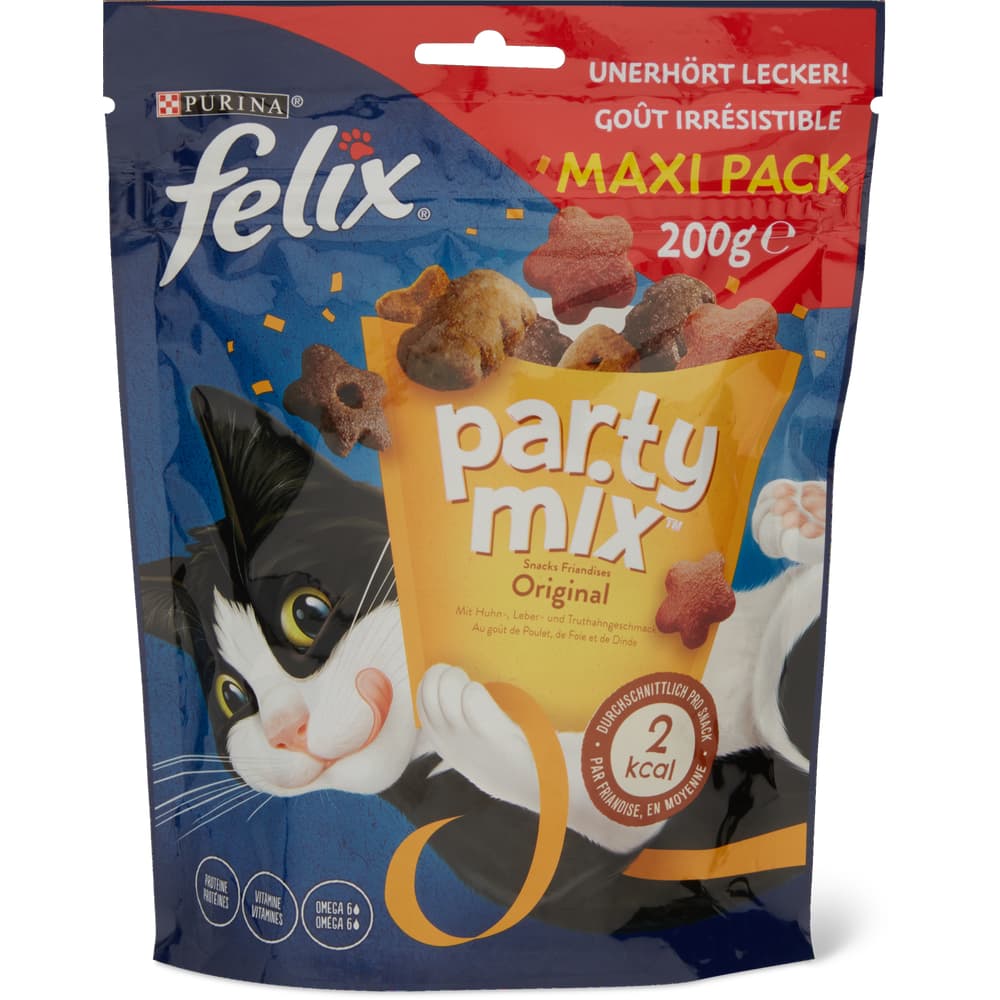 Felix Snack für Katze Party Mix - Original: mit Huhn-, Leber- & Truthahngeschmack