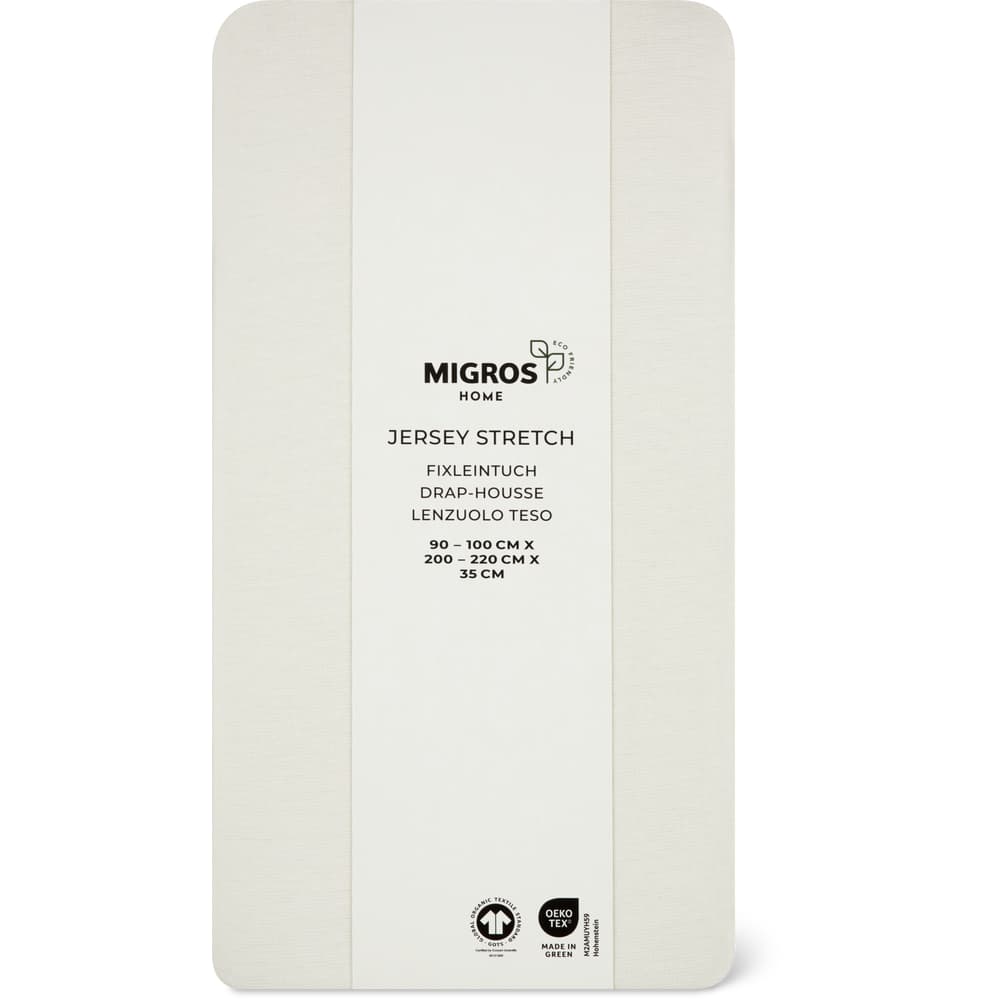 Migros Home Fixleintuch Jersey Stretch 90-100x200-220x35cm, weiss