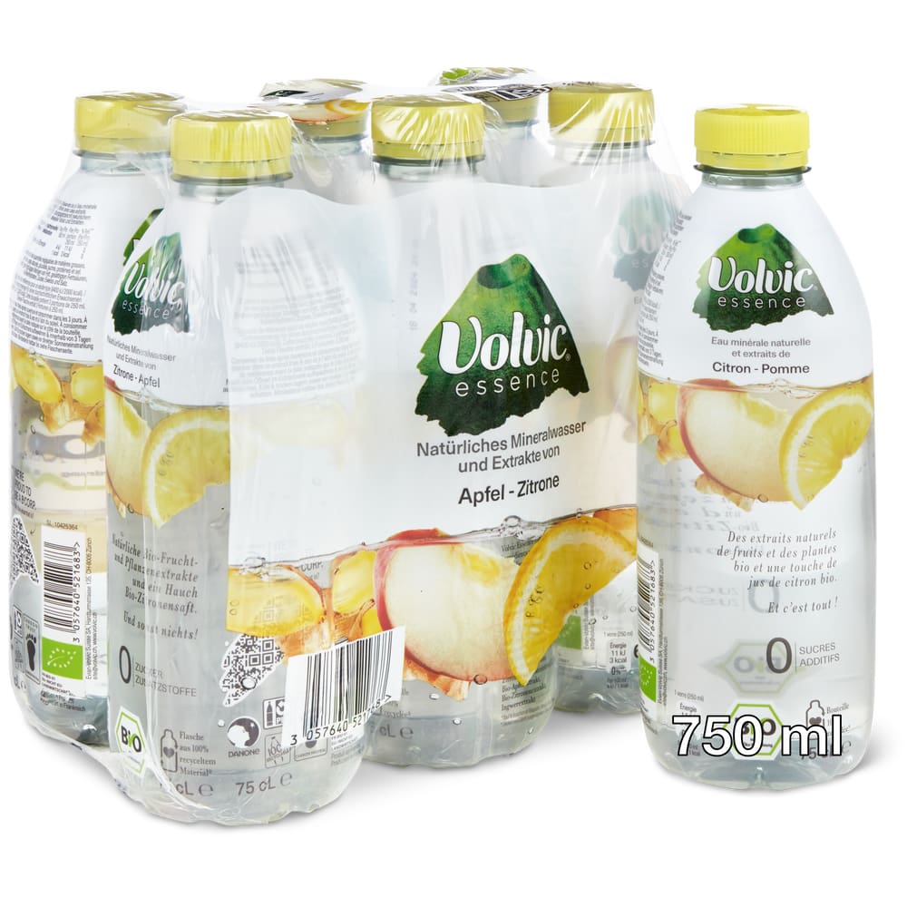 Volvic Essence Aromatisiertes Mineralwasser Zitrone & Apfel